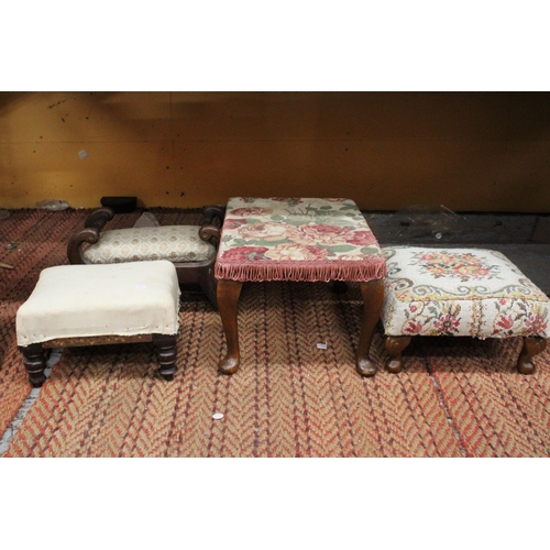 321 - FOUR VINTAGE FOOT STOOLS