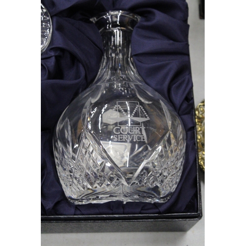 153 - A BOXED STUART CRYSTAL DECANTER