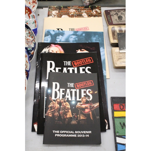 190 - SIX OFFICIAL SOUVENIR PROGRAMMES THE BOOTLEG BEATLES TO INCLUDE 2005-6, 2013-14, 2014-2015, ETC.,