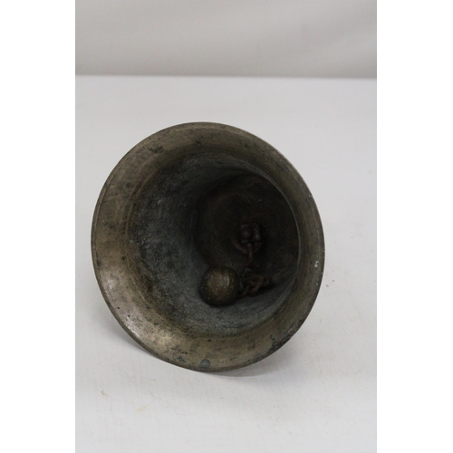 213 - A LARGE BRONZE/BRASS COUNTER BELL