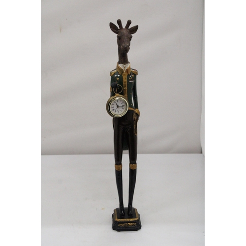 215 - A GISELA GRAHAM, GENTLEMAN GIRAFFE WITH A POCKET WATCH, HEIGHT 50CM