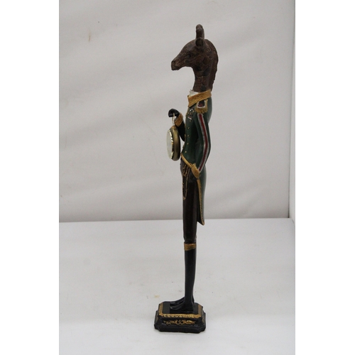 215 - A GISELA GRAHAM, GENTLEMAN GIRAFFE WITH A POCKET WATCH, HEIGHT 50CM