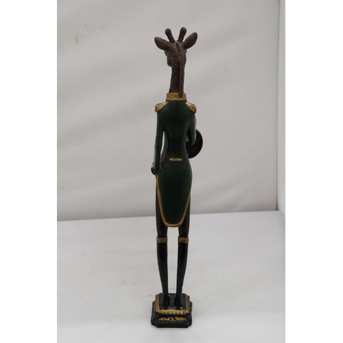 215 - A GISELA GRAHAM, GENTLEMAN GIRAFFE WITH A POCKET WATCH, HEIGHT 50CM