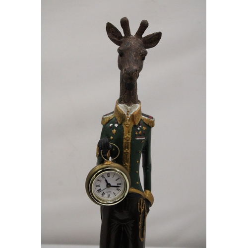 215 - A GISELA GRAHAM, GENTLEMAN GIRAFFE WITH A POCKET WATCH, HEIGHT 50CM