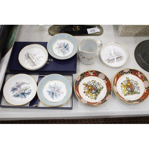 217 - NINE VARIOUS PIECES OF ROYAL WORCESTER