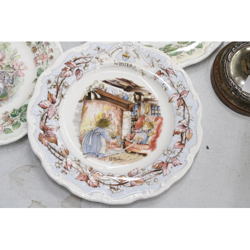 233 - FOUR ROYAL DOULTON 'BRAMBLY HEDGE', SEASONS PLATES, SPRING, SUMMER, AUTUMN AND WINTER