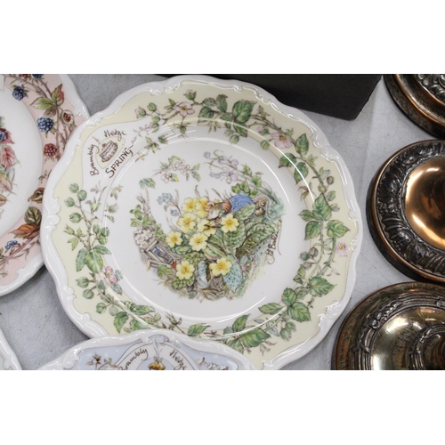 233 - FOUR ROYAL DOULTON 'BRAMBLY HEDGE', SEASONS PLATES, SPRING, SUMMER, AUTUMN AND WINTER