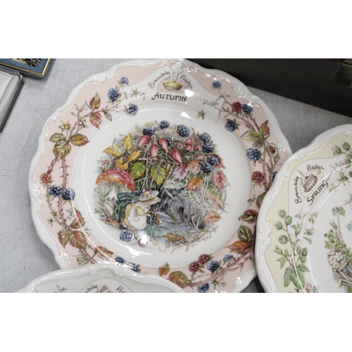 233 - FOUR ROYAL DOULTON 'BRAMBLY HEDGE', SEASONS PLATES, SPRING, SUMMER, AUTUMN AND WINTER