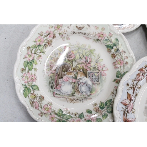 233 - FOUR ROYAL DOULTON 'BRAMBLY HEDGE', SEASONS PLATES, SPRING, SUMMER, AUTUMN AND WINTER