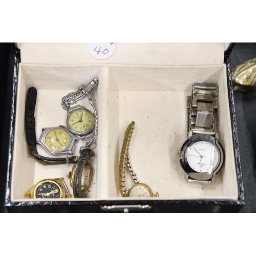 285 - TEN VINTAGE MECHANICAL WATCHES AND A BOX