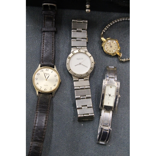 285 - TEN VINTAGE MECHANICAL WATCHES AND A BOX