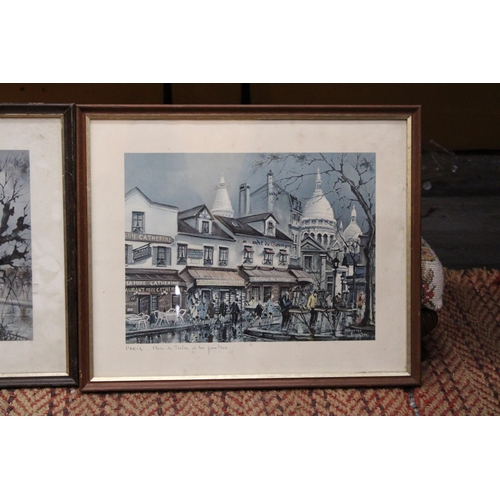 320 - TWO FRAMED PARIS RELATED PRINTS TO INCLUDE NOTRE DAME AND PLACE DU TERTRE