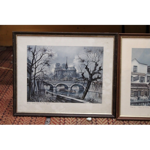 320 - TWO FRAMED PARIS RELATED PRINTS TO INCLUDE NOTRE DAME AND PLACE DU TERTRE