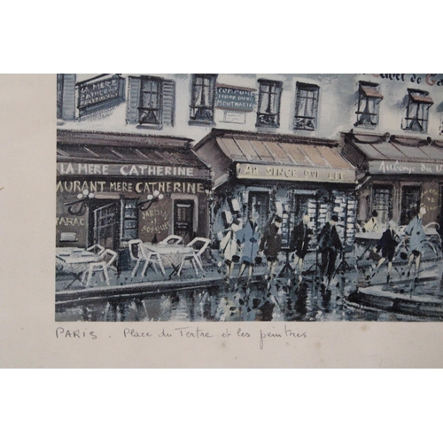 320 - TWO FRAMED PARIS RELATED PRINTS TO INCLUDE NOTRE DAME AND PLACE DU TERTRE