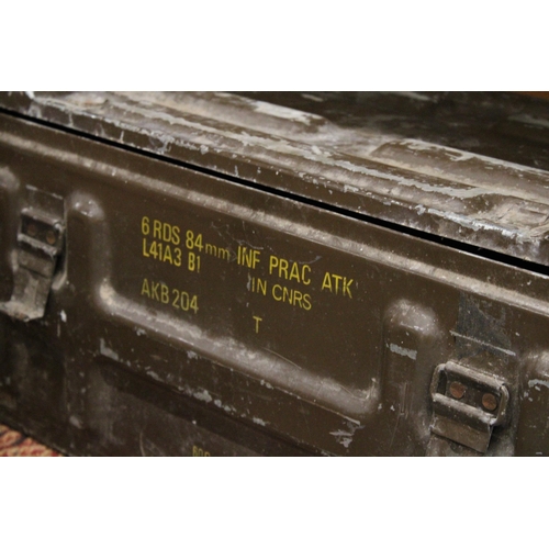 322 - A VERY LARGE ALUMINIUM CHEST, WIDTH 60CM, HEIGHT 29CM, DEPTH 39CM