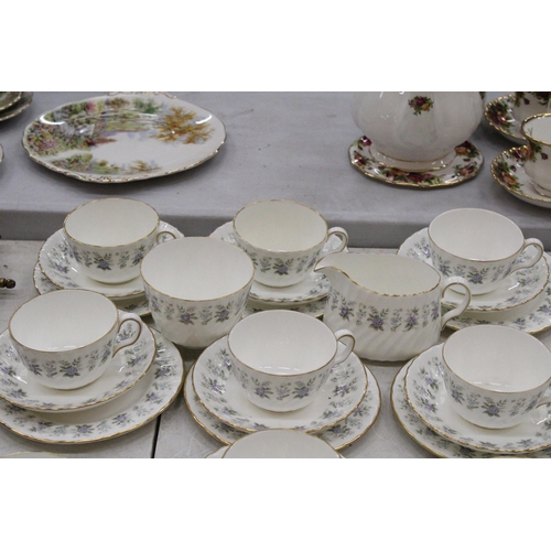 119 - A LARGE QUANTITY OF MINTON ALPINE SPRING FINE BONE CHINA - 39 PIECES