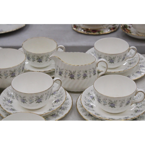 119 - A LARGE QUANTITY OF MINTON ALPINE SPRING FINE BONE CHINA - 39 PIECES