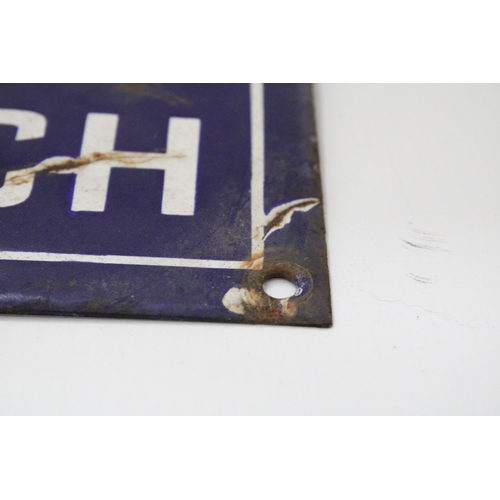 16 - A VINTAGE BLUE AND WHITE ENAMEL SIGN FOR W.H. SMITH & CO., 41 X 25.5 CM