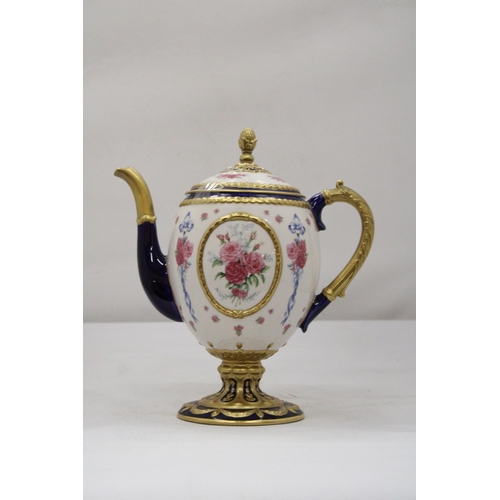 26 - A FABERGE EGG IMPERIAL TEAPOT