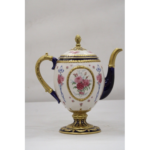 26 - A FABERGE EGG IMPERIAL TEAPOT