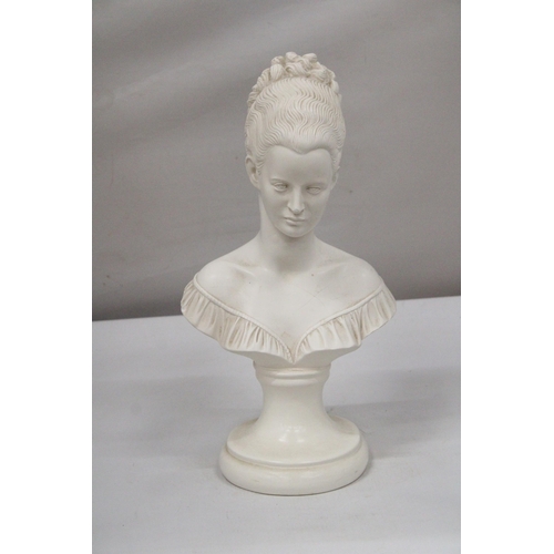 33 - AN ALABASTER MANON LESCAUT BUST - APPROX 39 CM