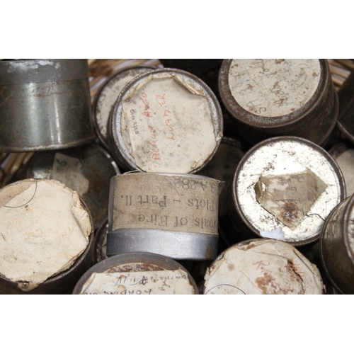 36 - TWENTY SEVEN NEWLY DISCOVERED REEL SPOOLS FILMS FROM THE 1940'S ORDNANCE, BOFORS GUNS ETC.,