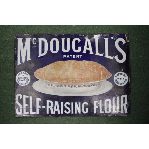 46 - AN ORIGINAL 1920'S MCDOUGALL'S SELF-RAISING FLOUR ENAMELLED SIGN - 56 X 41 CM