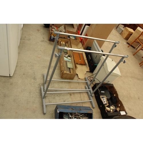 TWO SMALL METAL CLOTHES RAILS