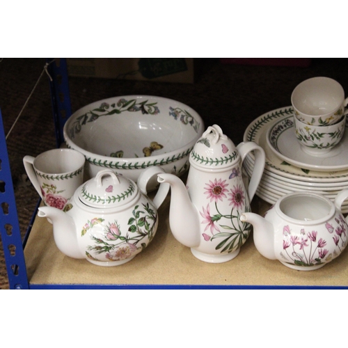 399 - A LARGE QUANTITY OF PORTMEIRION TO INCLUDE TEAPOT, COFFEE POT, CUPS, PLATES, ETC, - MOST A/F