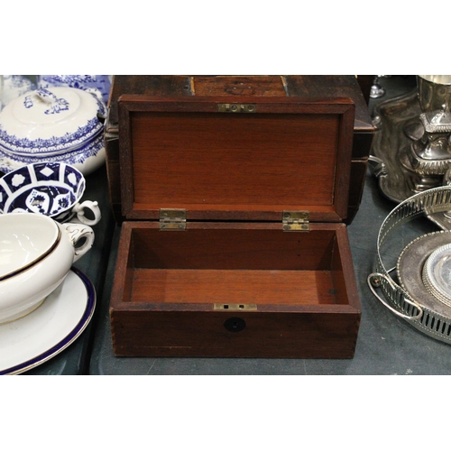 411 - THREE VINTAGE BOXES TO INCLUDE TUNBRIDGE WARE