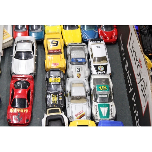 430 - TWENTY NINE DIE-CAST TOY CARS TO INCLUDE A BATMOBILE, BURAGO, CORGI, WELLY, MATCHBOX, ETC