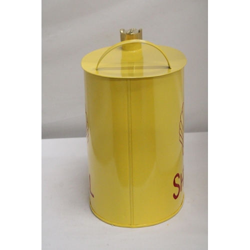 477 - A YELLOW SHELL PETROL CAN