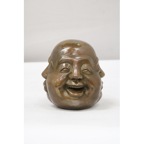 55 - A BRONZE FOUR FACED BUDDHA