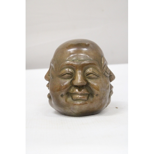 55 - A BRONZE FOUR FACED BUDDHA