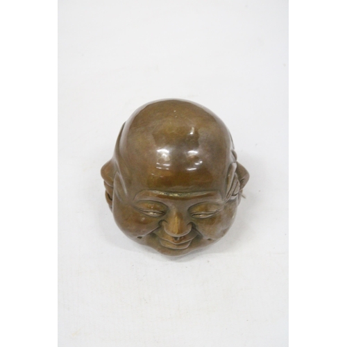 55 - A BRONZE FOUR FACED BUDDHA