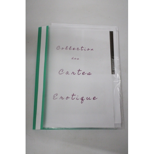 60 - A FOLDER CONTAINING 33 EROTIC FRENCH POSTCARDS