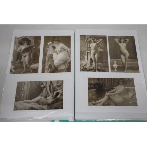 60 - A FOLDER CONTAINING 33 EROTIC FRENCH POSTCARDS