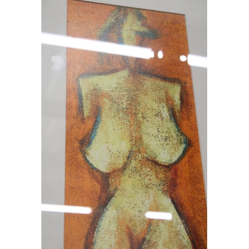 61 - A PAIR OF FRANZ RUZICKA PRINTS OF ABSTRACT NUDES FRAMED AND GLAZED - 127 X 17 CM