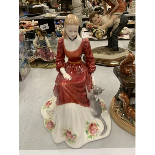 308 - A ROYAL DOULTON HN 2485 'LUNCHTIME' FIGURE AND A COALPORT, LADIES OF FASHION 'CHRISTINE' - BOTH A/F