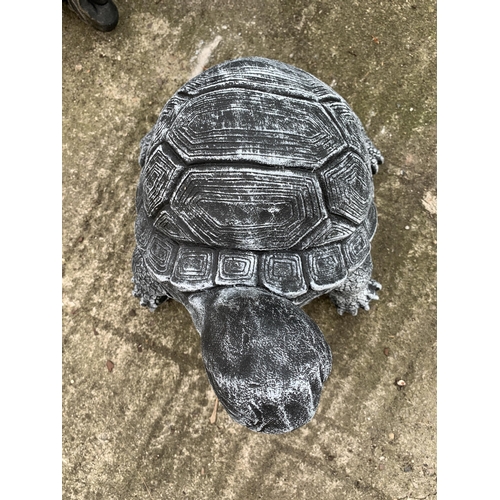 74 - ONE SMALL TORTOISE CONCRETE GARDEN ORNAMENT APPROX 30CM IN LENGTH AND 23CM IN HEIGHT PLUS VAT