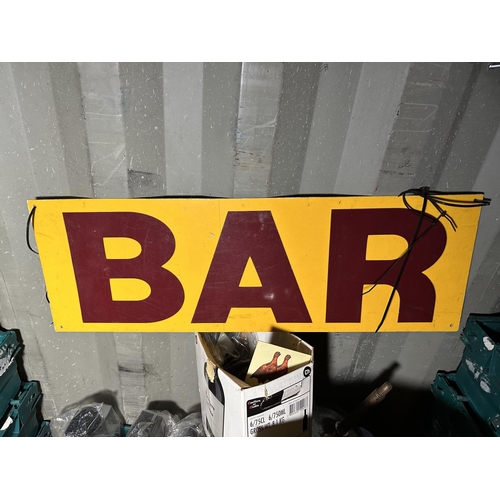 3516 - A LARGE ASSORTMENT OF BAR ITEMS TO INCLUDE A BAR SIGN, OPTIC BOTTLE HOLDERS AND BEER TAP STANDS ETC