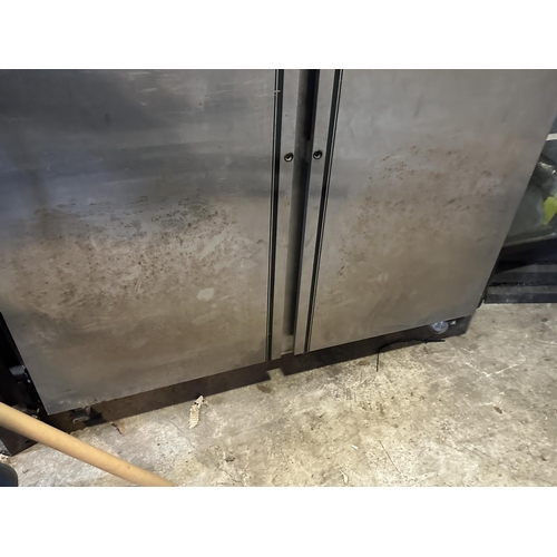 3541 - A LARGE STAINLESS STEEL UPRIGHT INDUSTRIAL FREEZER