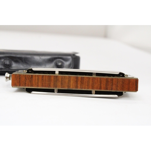 108 - A GERMAN HOHNER 10 HOLE CHROMONICA 260 HARMONICA IN ORIGINAL CASE