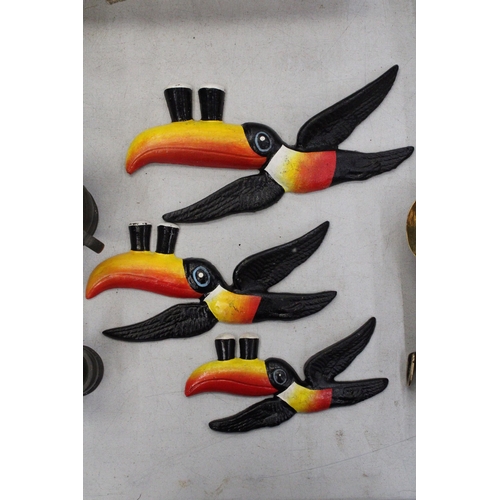 209 - THREE CAST FIGHT OF GUINNESS TOUCANS