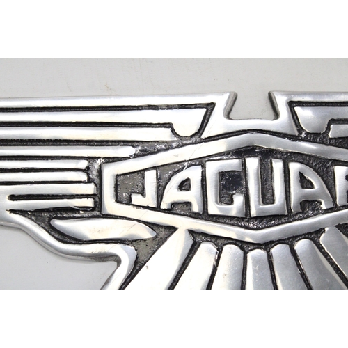 222 - A CHROME JAGUAR SIGN