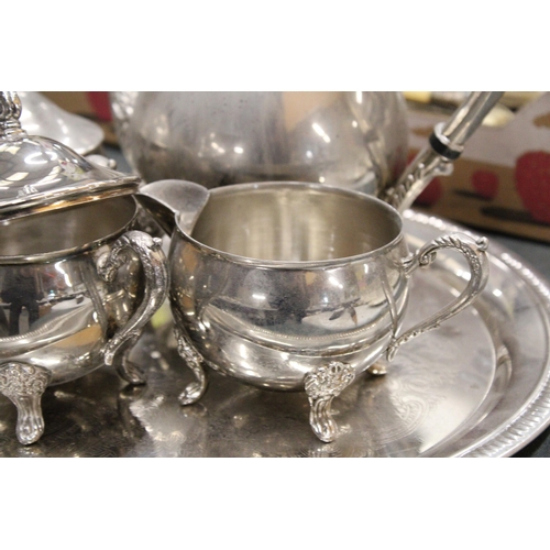 280 - A SILVER PLATED TEASET ON A TRAY