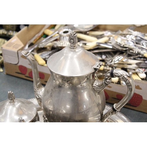 280 - A SILVER PLATED TEASET ON A TRAY