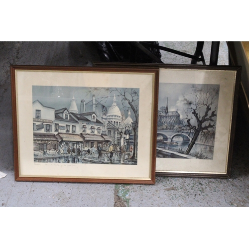 320 - TWO FRAMED PARIS RELATED PRINTS TO INCLUDE NOTRE DAME AND PLACE DU TERTRE