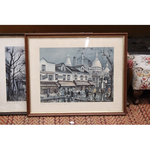 320 - TWO FRAMED PARIS RELATED PRINTS TO INCLUDE NOTRE DAME AND PLACE DU TERTRE