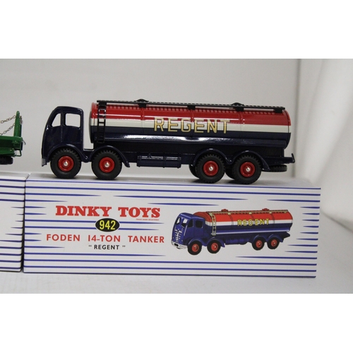 454 - TWO ATLAS DINKY MODELS TO INCLUDE, A 905 FODEN FLAT TRUCK WITH CHAIN AND A 942 FODEN 14 TON TANKER -... 